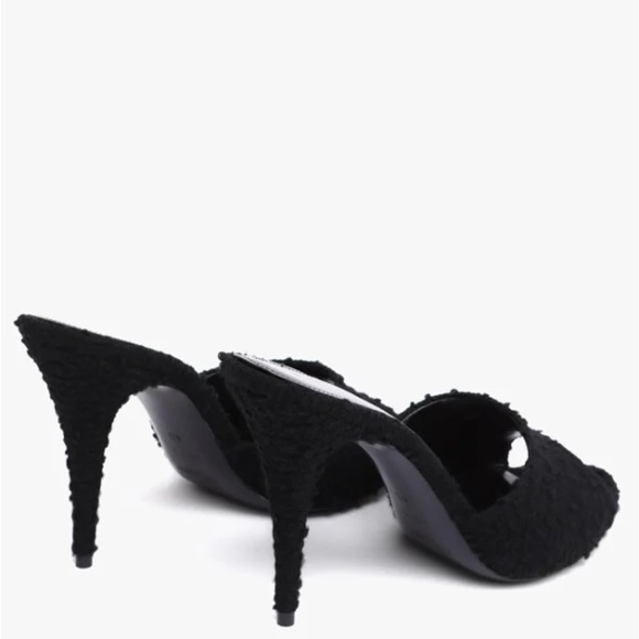Saint Laurent LA 16 Boucle Tweed Mules in Black | Size 39. - Picture 2 of 9